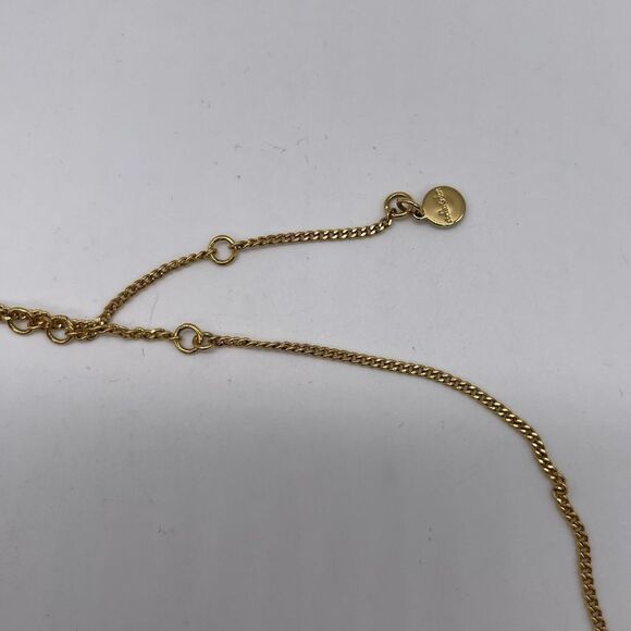 Sella & Dot Double Horn Pendant Gold Tone Necklace - Picture 4 of 4